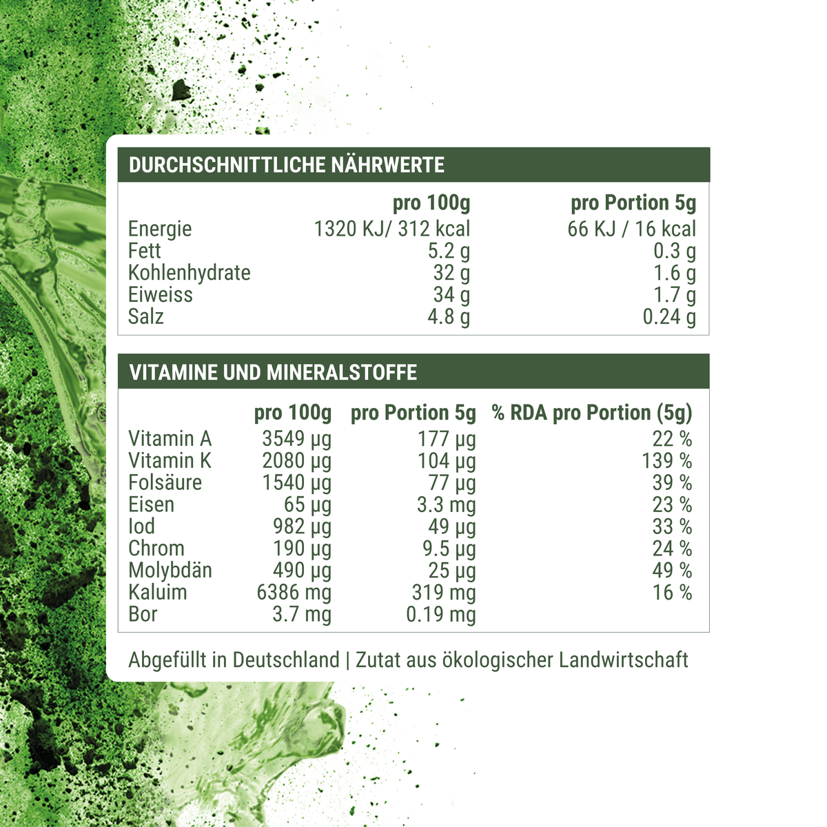 Sachet de recharge de poudre de jus d'herbe d'orge