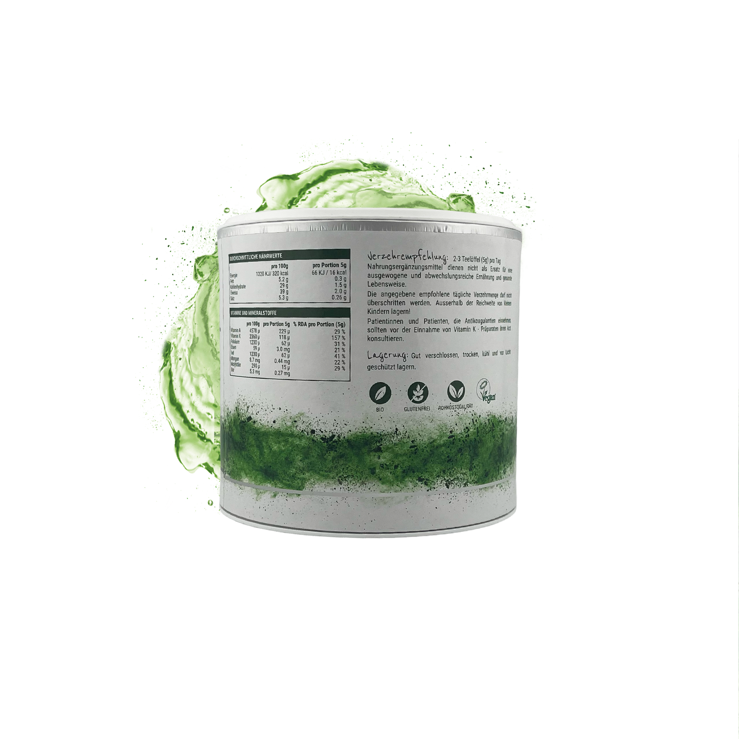 Poudre de jus d'herbe de blé ancienne biologique