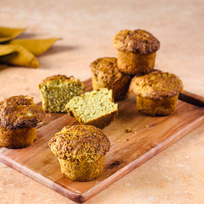 Birnen Muffins mit grünem Kick
