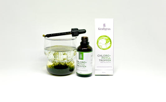 Gouttes de chlorophylle de luzerne
