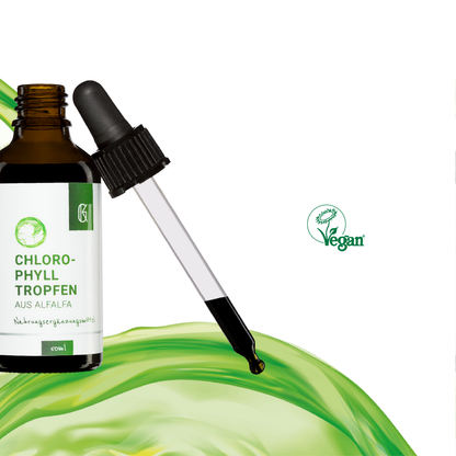 Chlorophylltropfen aus Alfalfa Vegan