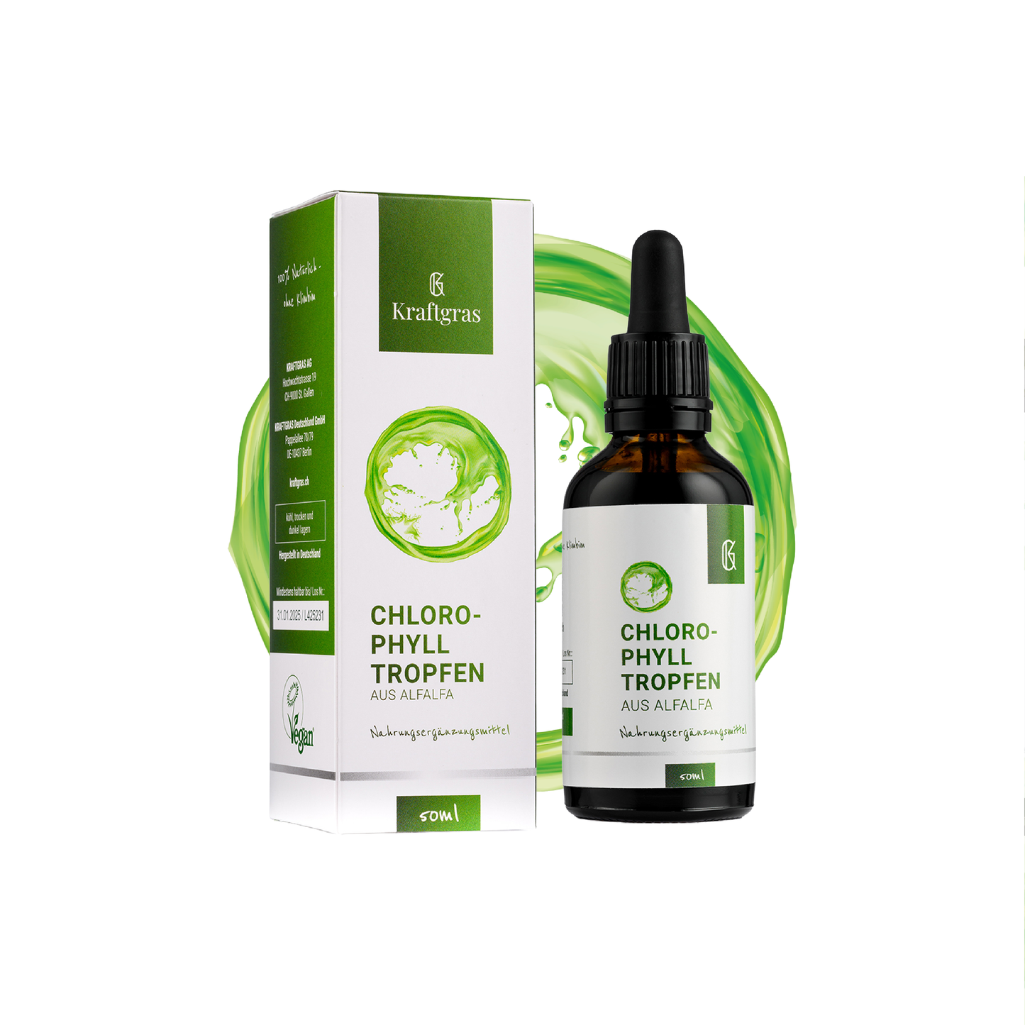 Gouttes de chlorophylle de luzerne