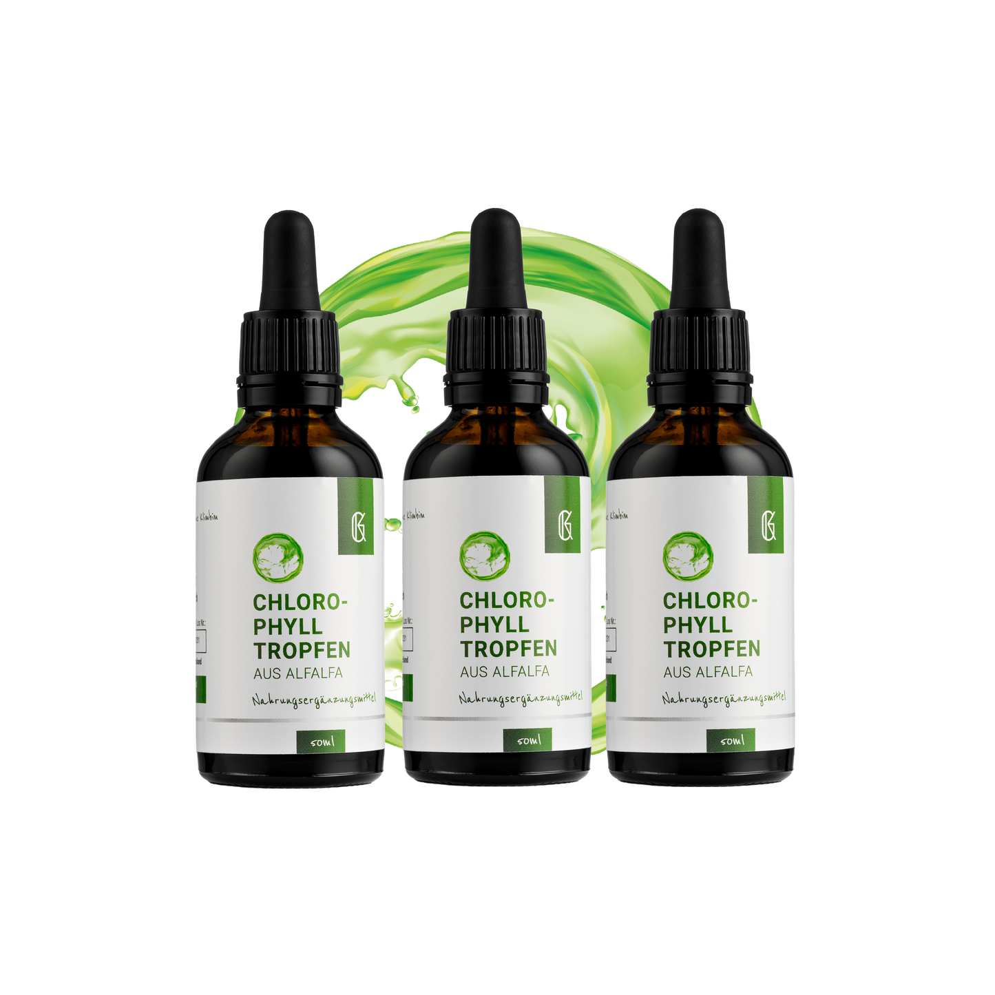Chlorophylltropfen aus Alfalfa (3er Set)
