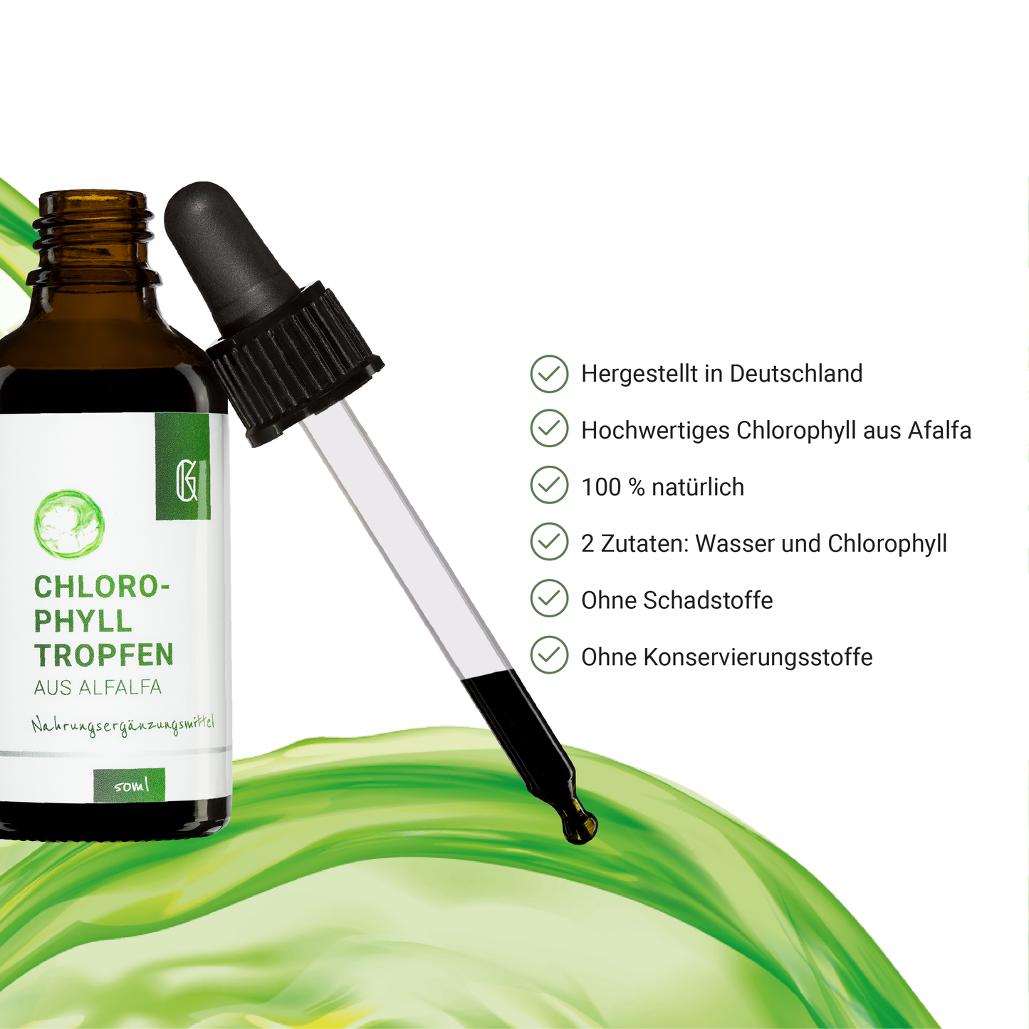 Chlorophylltropfen aus Alfalfa (3er Set)