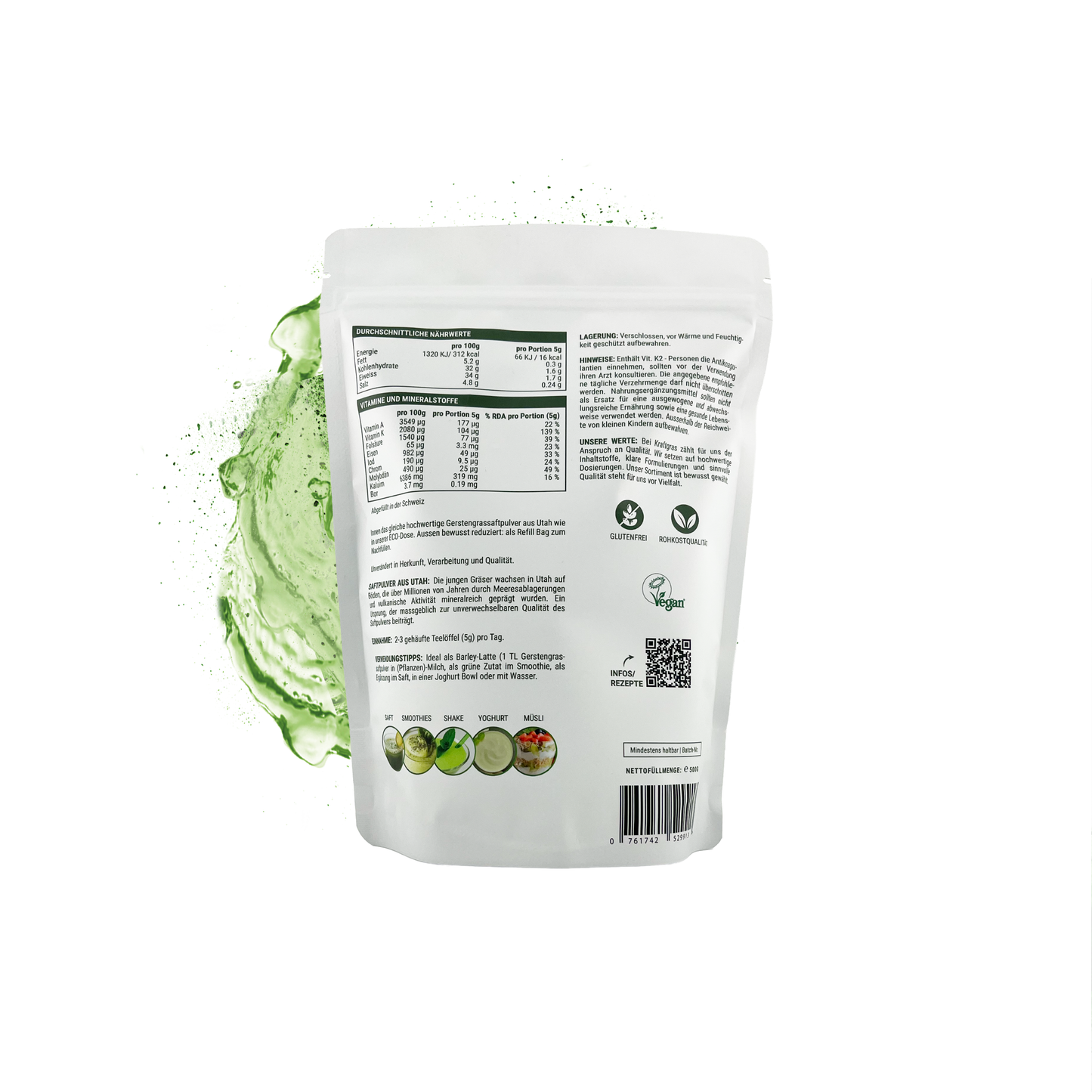Refill-Bag Gerstengras Saftpulver